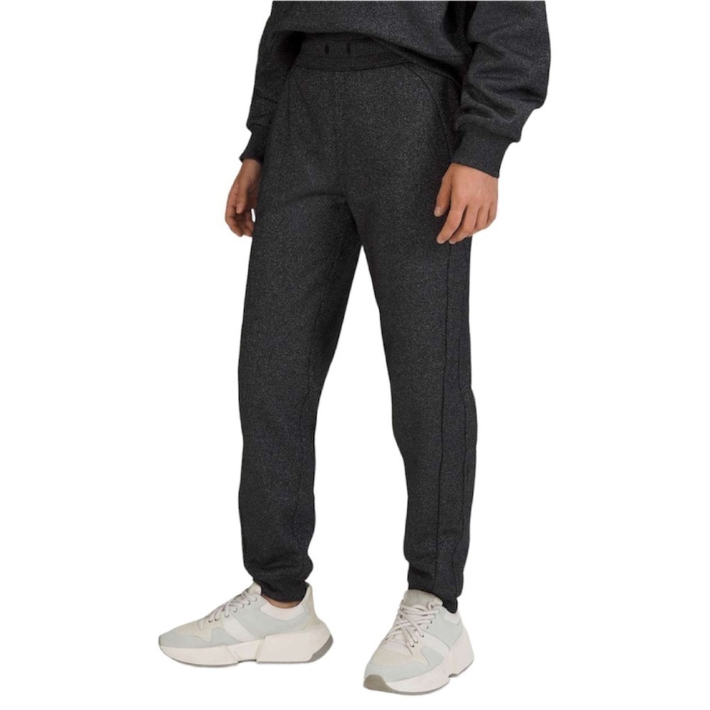 Lululemon Scuba High-Rise Jogger Pant Black Sparkle Cotton Fleece Sz 4 NWOT - Picture 1 of 16